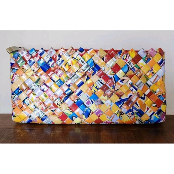 Nahui Ollin Clutch/Wristlet Candy Wrapper Multicolor Bag - Picture 1 of 8